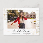 Carte Postale Carton d'invitation de mariage en or PHOTO (Devant)