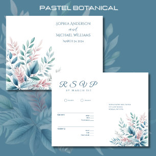 Carte Postale Carton d'invitation de mariage Pastel Botanique-RS