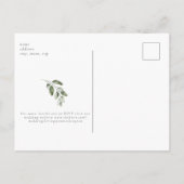 Carte Postale Carton d'invitation de mariage simple hydrangea bl (Dos)