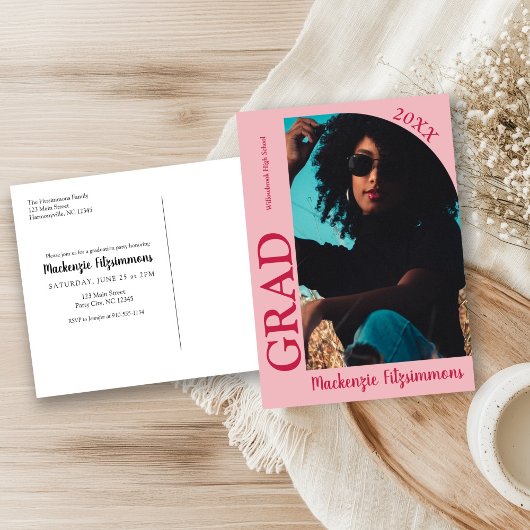 Carte Postale Carton d'invitation de remise de diplôme avec phot