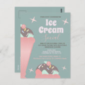 Carte Postale Carton d'invitation Flyer pour une Soirée de Crème (Devant / Derrière)