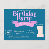 Carte Postale Carton d'invitation pour l'anniversaire des enfant (Dos)