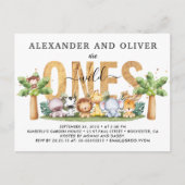 Carte Postale Carton d'invitation pour les 1 an de jumeaux Safar (Devant)