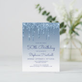 Carte Postale Carton d'invitation pour les 50 ans avec des traîn (Debout devant)