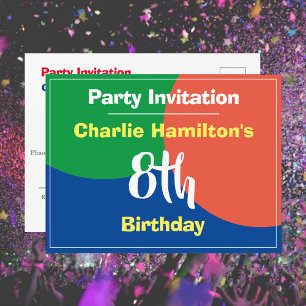 Carte Postale Carton d'invitation pour un 8ème anniversaire