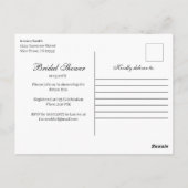 Carte Postale Carton d'invitation pour une douche de mariage à l (Dos)