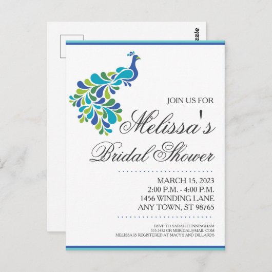 Carte Postale Carton d'invitation pour une fête de mariage thème (Devant / Derrière)