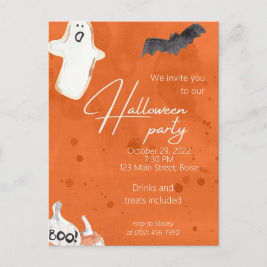 Carte Postale Carton d'invitation pour une fête d'Halloween Citr (Devant)