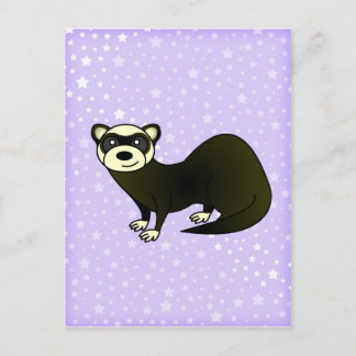 Carte Postale Carton mignon Sable Ferret Purple Star