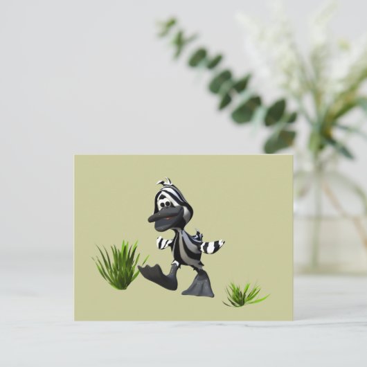 Carte Postale Carton mignon Zebra Duck (Debout devant)