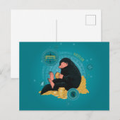 Carte Postale Carton NIFFLER™ Avec Pièces D'Or (Devant / Derrière)