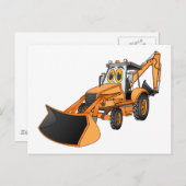 Carte Postale Carton orange en backhoe (Devant / Derrière)