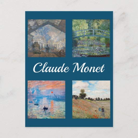 Carte Postale Carton patchwork de chefs-d'œuvre de Claude Monet (Devant)