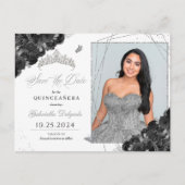 Carte Postale Carton photo de Quinceañera avec diadème Noir & Ar (Devant)