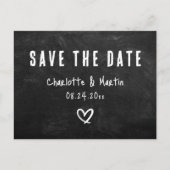 Carte Postale Carton Rustique Chalkboard Mariage Enregistrer La  (Devant)