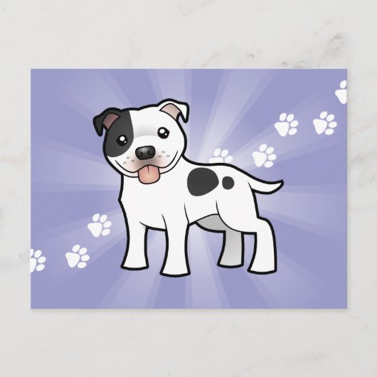 Carte Postale Carton Staffordshire Bull Terrier (Devant)