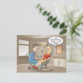 Carte Postale Carton; une blonde vient chez le dentiste (Debout devant)