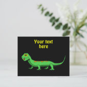 Carte Postale Carton vert mignon Lizard Reptile enfant (Debout devant)
