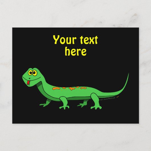 Carte Postale Carton vert mignon Lizard Reptile enfant (Devant)