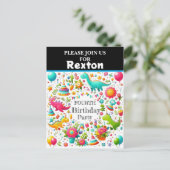 Carte Postale Cartons d'invitation pour fête d'anniversaire de d (Debout devant)