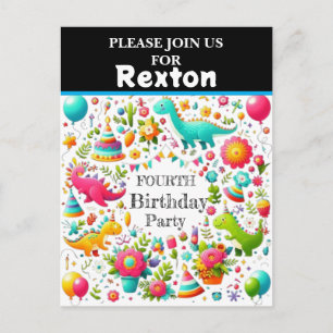 Carte Postale Cartons d'invitation pour fête d'anniversaire de d