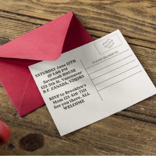 Carte Postale Cartons d'invitation pour une fête d'anniversaire