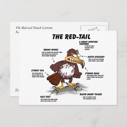 Carte Postale Cartoon à queue rouge (Devant / Derrière)