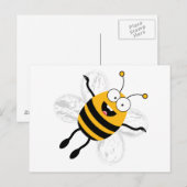 Carte Postale Cartoon Bee (Devant / Derrière)