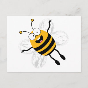 Carte Postale Cartoon Bee