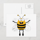 Carte Postale Cartoon Bee (Devant / Derrière)