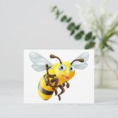 Carte Postale Cartoon Bee Waving (Debout devant)