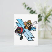 Carte Postale Cartoon Biplane (Debout devant)