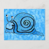 Carte Postale Cartoon bleu escargot mignon (Devant)