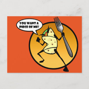 CARTE POSTALE CARTOON BURRITO POSTCARD