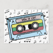 Carte Postale Cartoon Cassette Tape & notes musicales (Mix It Up (Devant)