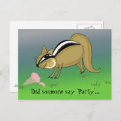 Carte Postale Cartoon Chipmunk avec cône de crème glacée (Devant / Derrière)