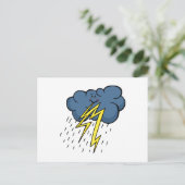 Carte Postale Cartoon Ciel nuageux Tonnerre et orage (Debout devant)