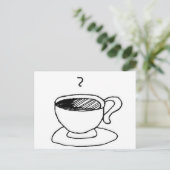 Carte Postale Cartoon Coffee Cup Demitasse Cute Cartoon (Debout devant)