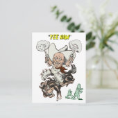 Carte Postale Cartoon cowboy tir pistolets équitation art (Debout devant)