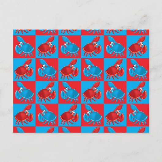 Carte Postale Cartoon crabe mosaïque (Devant)