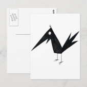 Carte Postale Cartoon Crow (Devant / Derrière)