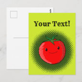 Carte postale Cartoon Cute Tomate Dessin (Devant / Derrière)