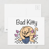 Carte Postale Cartoon de chat coquin (Devant / Derrière)