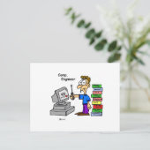 Carte Postale Cartoon de l'ingénieur informatique (Debout devant)