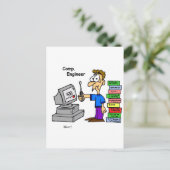 Carte Postale Cartoon de l'ingénieur informatique (Debout devant)