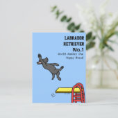 Carte Postale Cartoon de plongée Black Labrador (Debout devant)