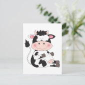 Carte Postale Cartoon de vache bébé mignon (Debout devant)