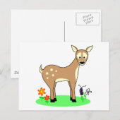Carte Postale Cartoon Deer (Devant / Derrière)