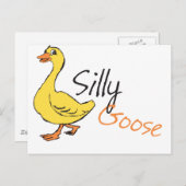 Carte Postale Cartoon d'oie de bébé d'oie de la main jaune dessi (Devant / Derrière)