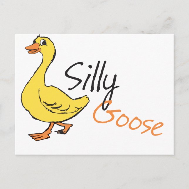 Carte Postale Cartoon d'oie de bébé d'oie de la main jaune dessi (Devant)